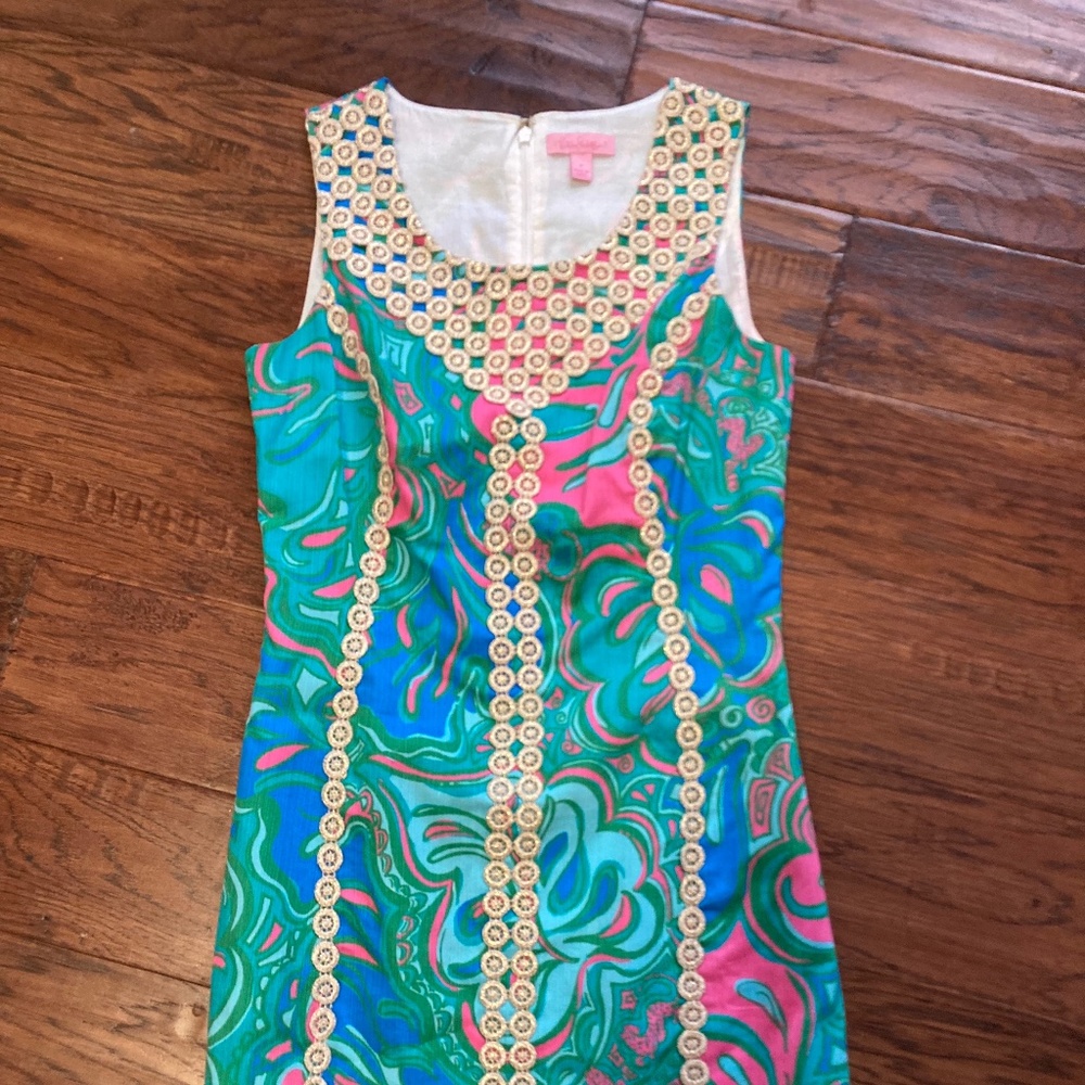 Lilly Pulitzer macfarlane dress with gold